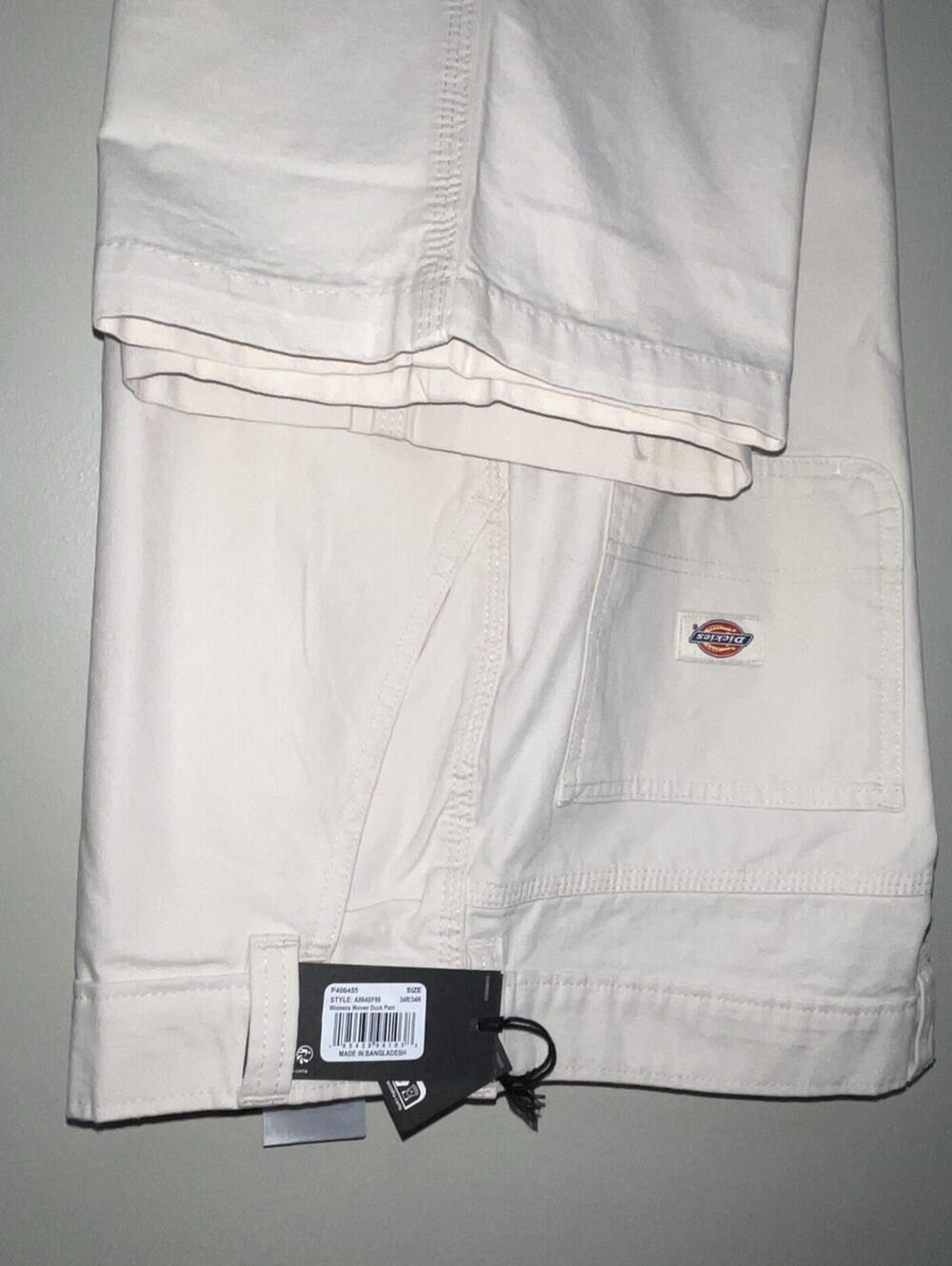 Dickies Women's FLEX Relaxed Straight Fit Duck Carpenter Pants Size 34R Whitecap